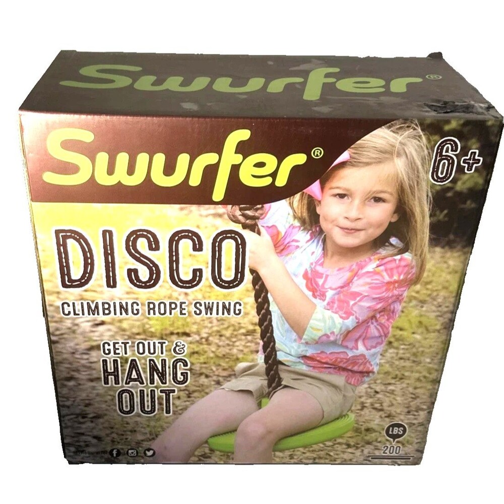 Swurfer Disco 3-in-1 Outdoor Swing   Sit, Stand, Climb for Ages 6+  New (ga)